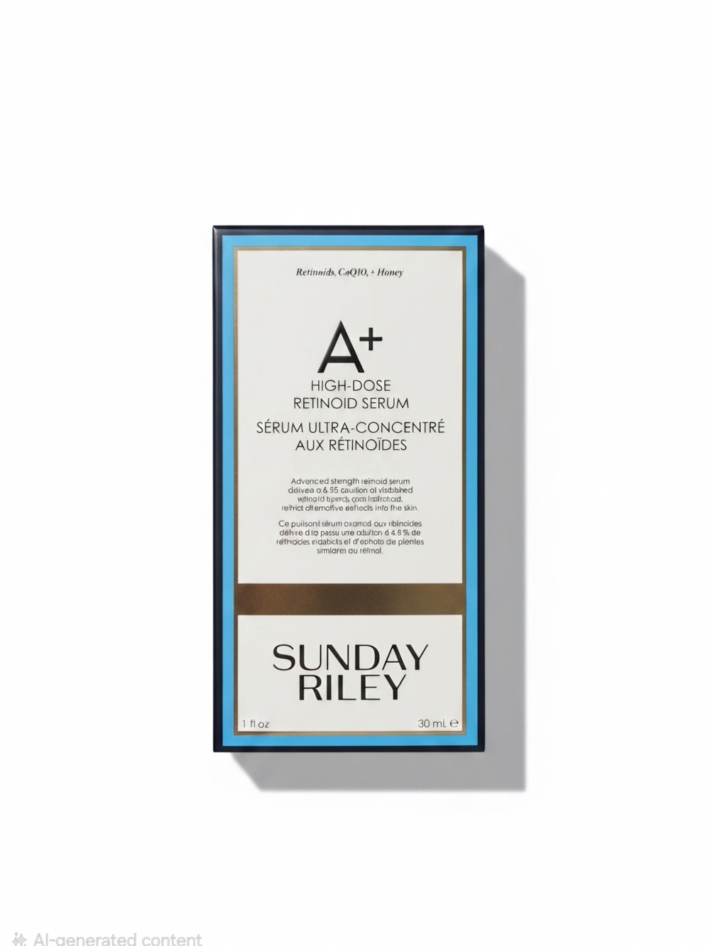 Sunday Riley A+ High-Dose Retinoid Serum - White, Blue & Gold Packaging